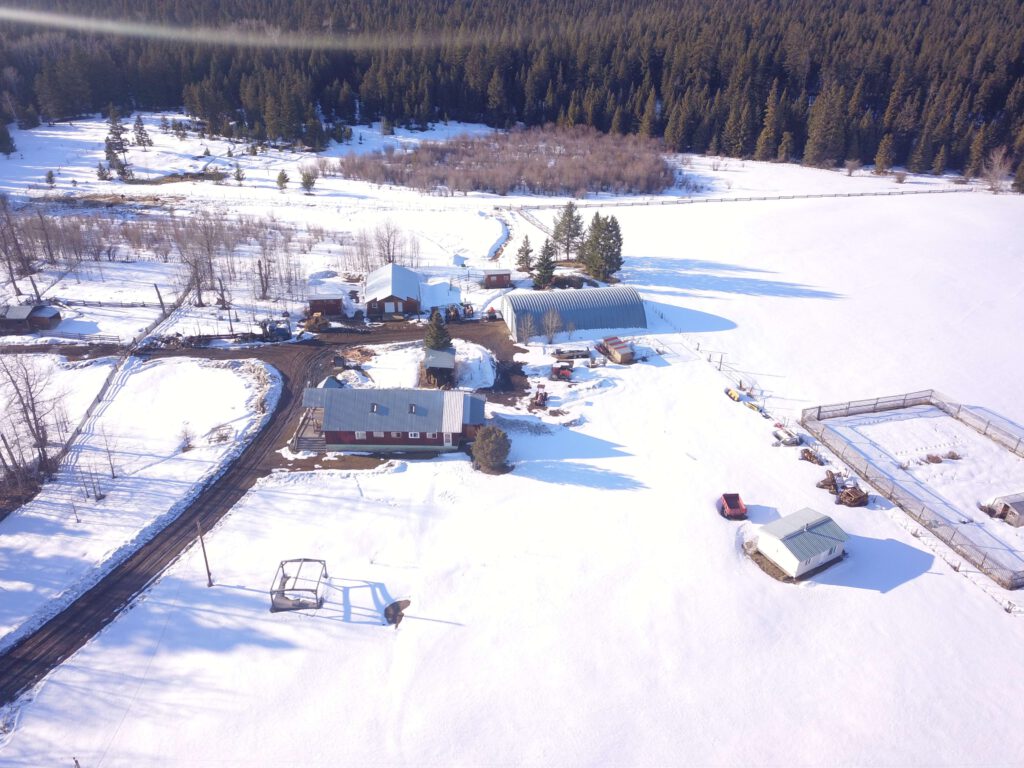3840 Dog Creek Rd. Williams Lake, BC > 743 Acres in 5 Titles | Fenced & Xfenced | 5 Bedroom, 2 Bath Home | 8 Water Licences | Grazing Licence | 200 Acres Hay | 425 Acres Timber | 32 x50 Heated Workshop | 46×100′ Quonset Shop |